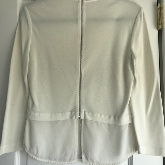 A.L.C. White Silk Mock Turtleneck with Exposed Zip - Picture 3 of 5
